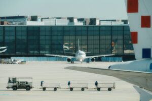 Airplane at airport.